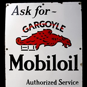 Enamel sign for Mobiloil