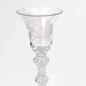 Engraved Jacobite airtwist drinking glass