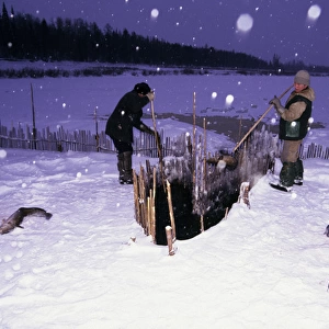 Fence-fishing, North Siberia, Russia
