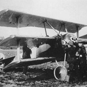 Fokker Dr I with Pfalz D III in background