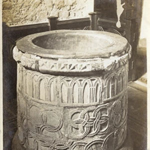 The font in the Church of St Martins, Canterbury