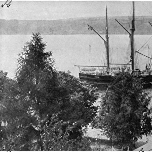 The Fram moored near Roald Amundsens House, c. 1912