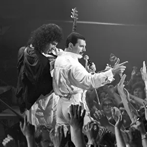 Freddie Mercury and Queen recording music video, London