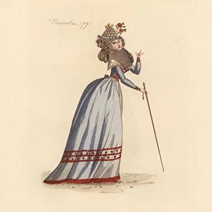 French woman wearing the fashion of November 1791
