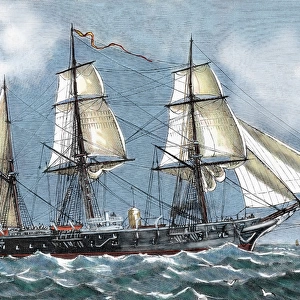 Frigate Blanca of the Spanish Navy aimed at a voyage of ci
