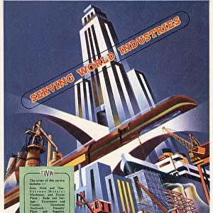 Futuristic advertising art. Date: 1951
