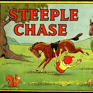 Game box lid, Steeple Chase