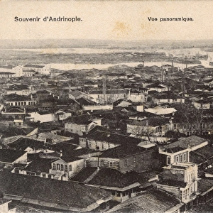 General panoramic view of Edirne, Turkey