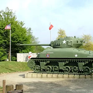 General Pattons HQ with Sherman tank Nehou Normandy