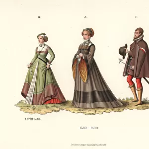German bride, a maiden and a Burgermeister, 16th century