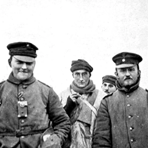 Three Germans and a British soldier