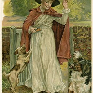Girl with Two Dogs