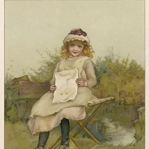 GIRL WITH DRAWING C1890