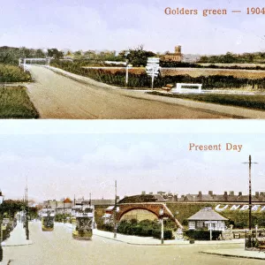 Golders Green tube station, NW London, and an earlier view