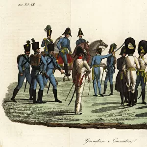 Grenadiers and chasseurs in the Imperial Army, 19th century