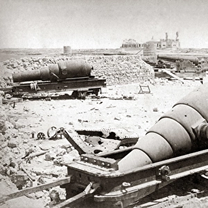 Guns and ruins after the bombardment, Alexandria, Egypt, 18