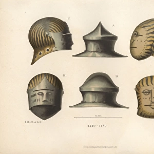Three helmets from the late 15th century