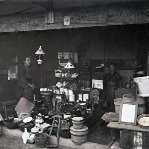 Homeware store, Japan, c. 1880s Vintage late 19th century photograph