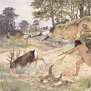 Homo neanderthalensis hunting at Swanscombe