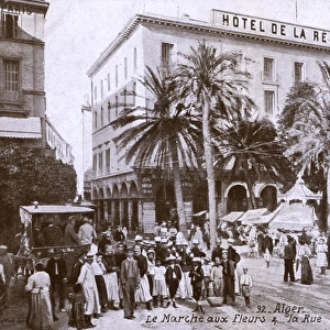 Hotel de la Regence and flower market, Algiers, Algeria