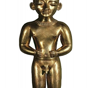 Human figure. 500-1500. Gold figure from the