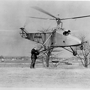 Igor Sikorsky at the controls of the Sikorsky VS-300