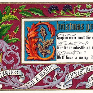 Illuminated manuscript style Christmas card