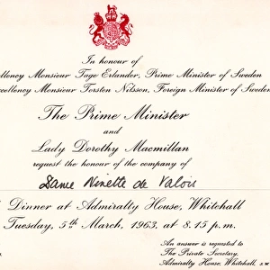 Invitation to Dinner - Harold Macmillan to Ninette de Valois
