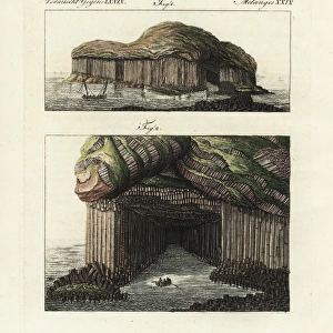 Isle of Staffa and basalt columns at the entrance