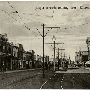Jasper Avenue looking West - Edmonton, Alberta, Canada