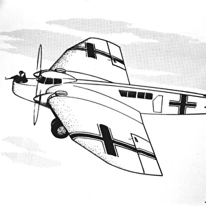 Junkers R I German bomber plane, Hugh W. Cowin artwork