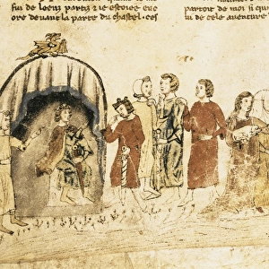 King Arthur and his court. Ilustration of the