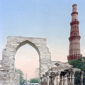 Kutub Minar and Iron Column, Delhi, India, circa 1890s