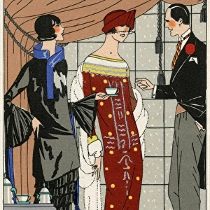 Two ladies in outfits by Paul Poiret