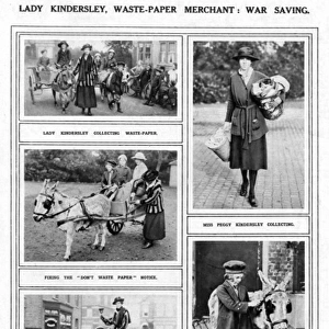 Lady Kindersley as a waste paper merchant, WW1