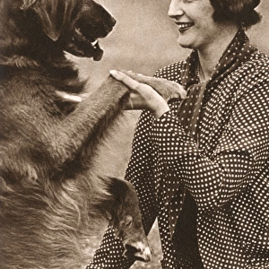 Lady Weymouth with a large dog