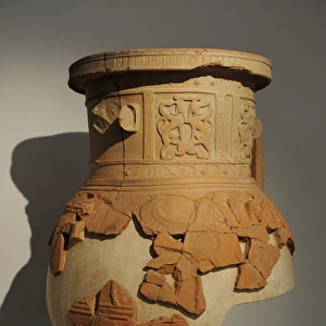 Large storage containers of fired clay were used for burials