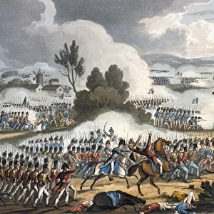 The Left Wing of the British Army in action, at Waterloo