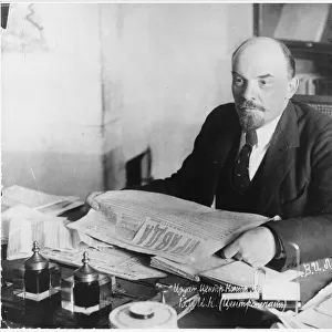 Lenin Reads Pravda 1918