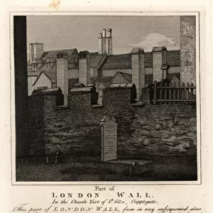 Part of the London Wall in the churchyard of St. Giles