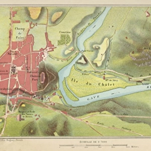 Lourdes / Map in 1858