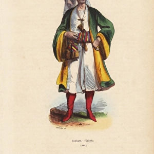 Man from Bukhara, Uzbekistan, in turban, cloak