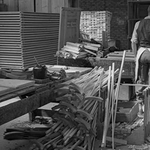 Man in a timber workshop
