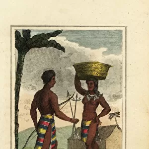 Man and woman of Guianna or Guyana, South America, 1818
