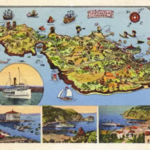 Map, Santa Catalina Island, California, USA