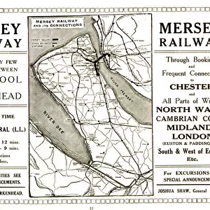 Mersey Railway Map, Liverpool and Birkenhead
