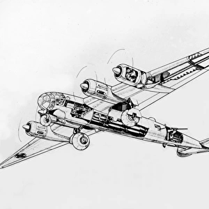 Messerschmitt Me 264 -a cut-away view of this ambitious