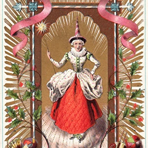 Mother Christmas on a Christmas card