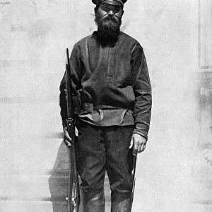 Moujik (peasant) soldier during Revolution, Russia