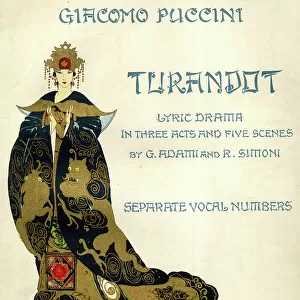 Music cover, Turandot, opera by Giacomo Puccini